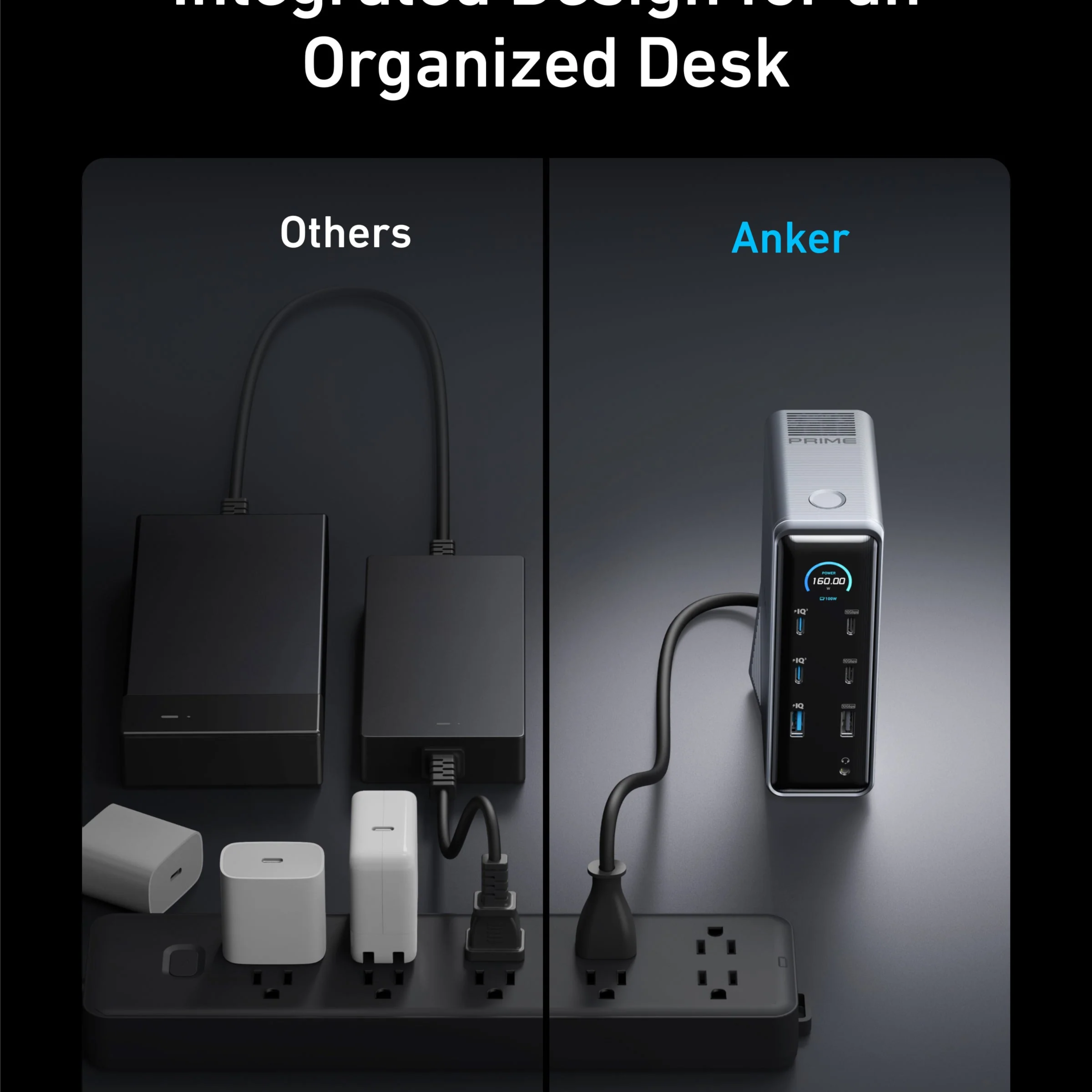 Anker Prime Charging Docking Station ( 14-in-1, Dual Display, 160W ) Gray – A83B62A1
