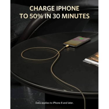 Anker Powerline+ III USB-C to Lightning Connector 6ft/1.8m (A8843HB1) – Gold