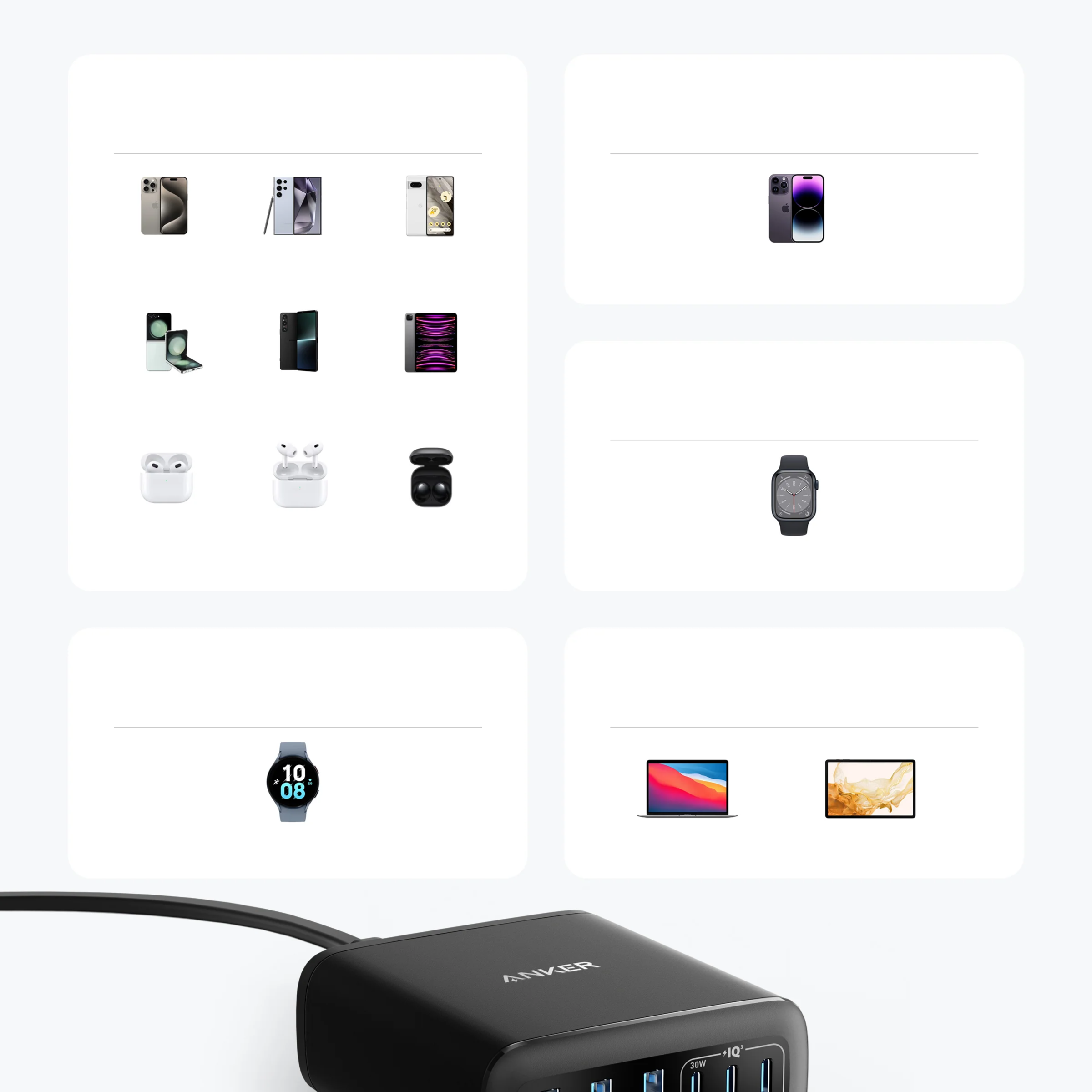 Anker A2154 6 Ports Multi-Device Gan Fast Charging 112W