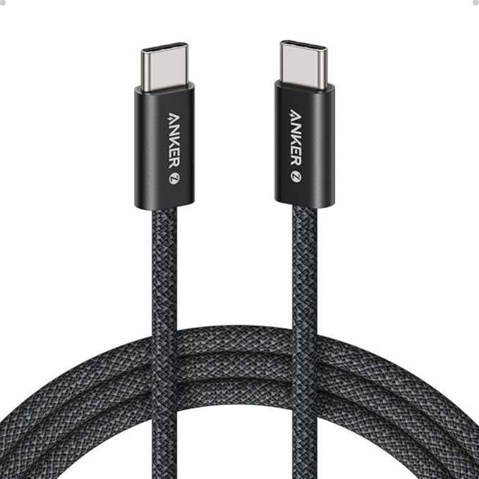 Anker Zolo Usb C To Usb C 240w Braided Fast Charging Cable 6 Ft A8060H12 - Black