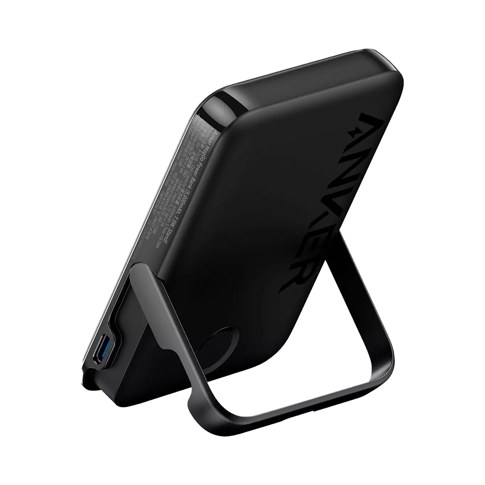 Anker A1618H11 5000Mah 7.5W Maggo Power Bank With Foldable Stand Black