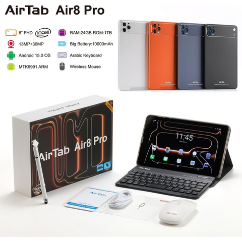 Air Tab Air 8 Pro / 5g , 24GB  RAM , 1TB ,10000Mah - Blue