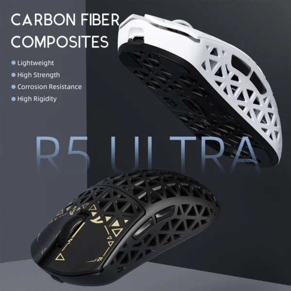 Attack Shark R5 Ultra Carbon Fiber Wireless 8K Paw3950Max Gaming Mouse