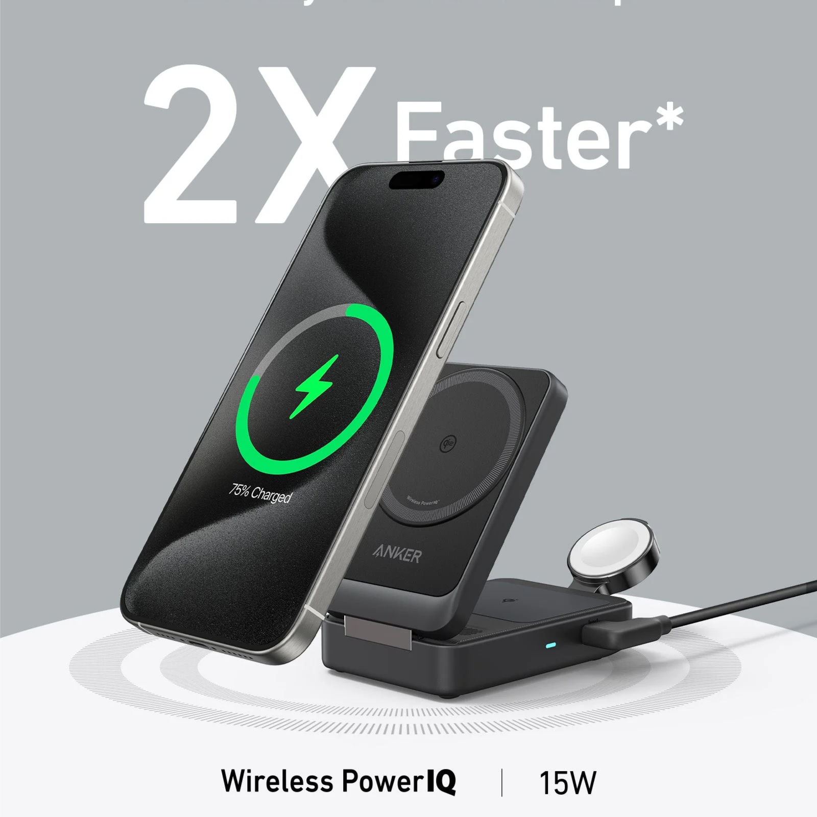 Anker Maggo Wireless Charging Station (Foldable 3-In-1) B2557212