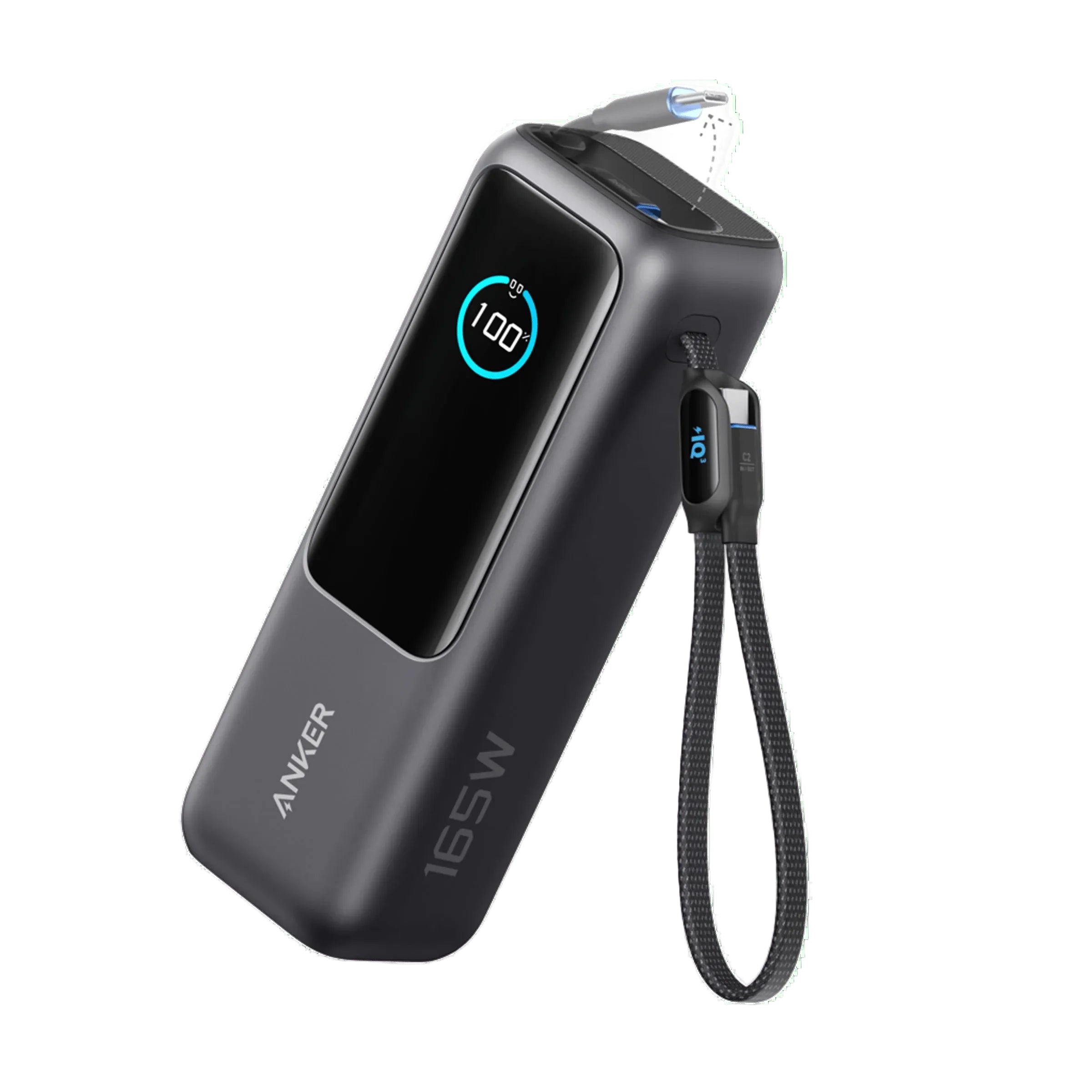 Anker Zolo Power Bank 25K 165W Built-In And Retractable Cables A1695H11