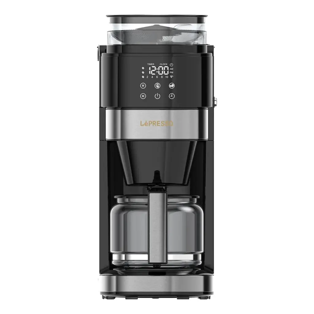 Lepresso Coffee Brewer With Bean Grinder - Black