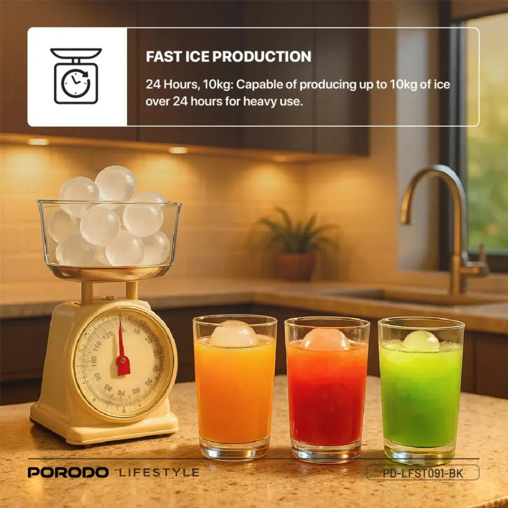 Porodo Lifestyle Sphere Ice Machine - Black