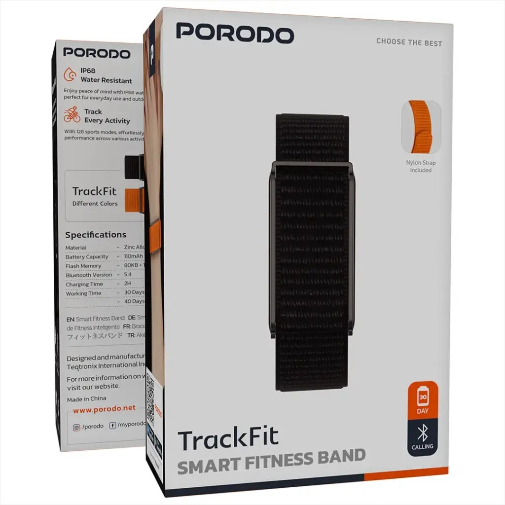 Porodo Trackfit Smart Fitness Band - Black