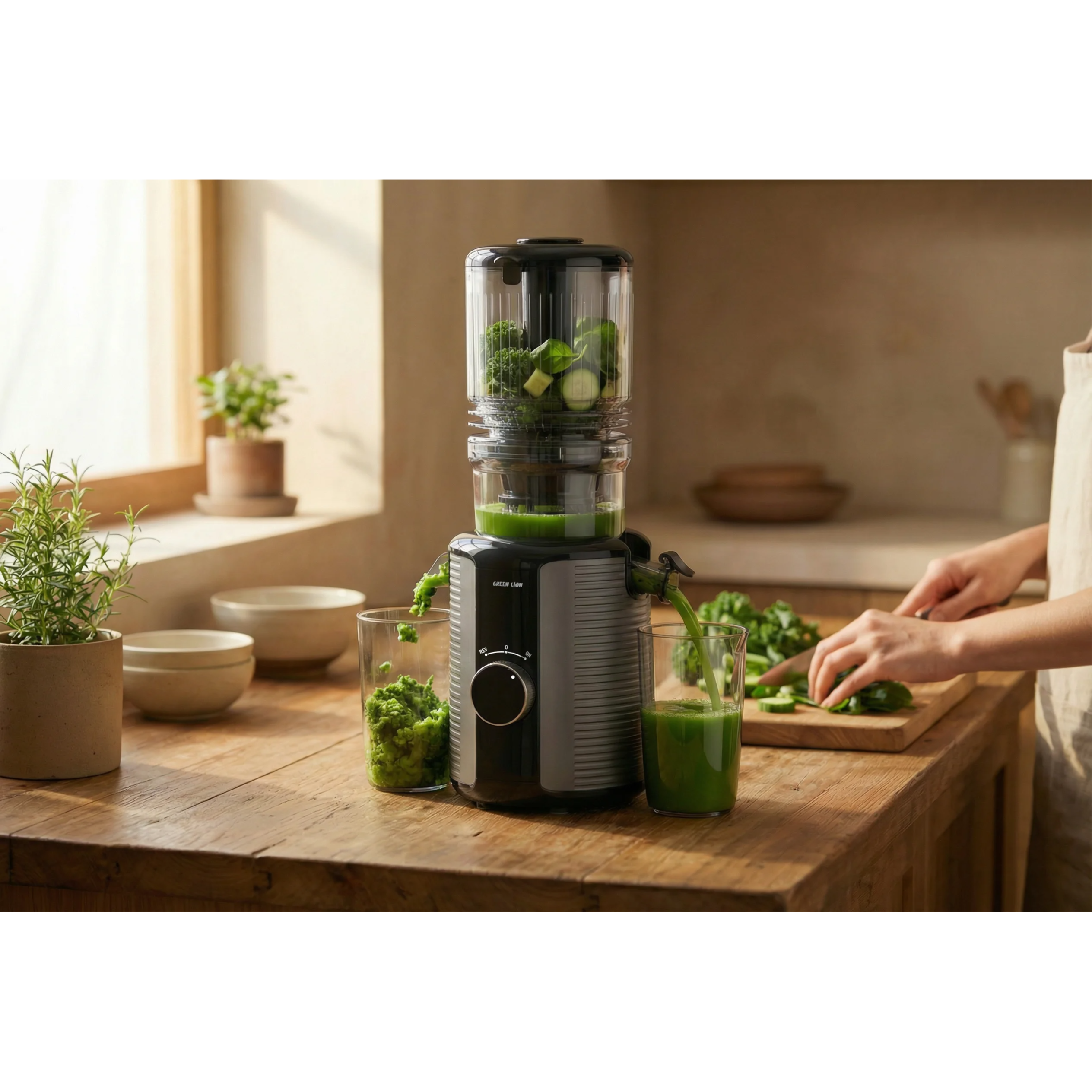Slow Juicer Pro Cold Press 1.2L – Green Lion